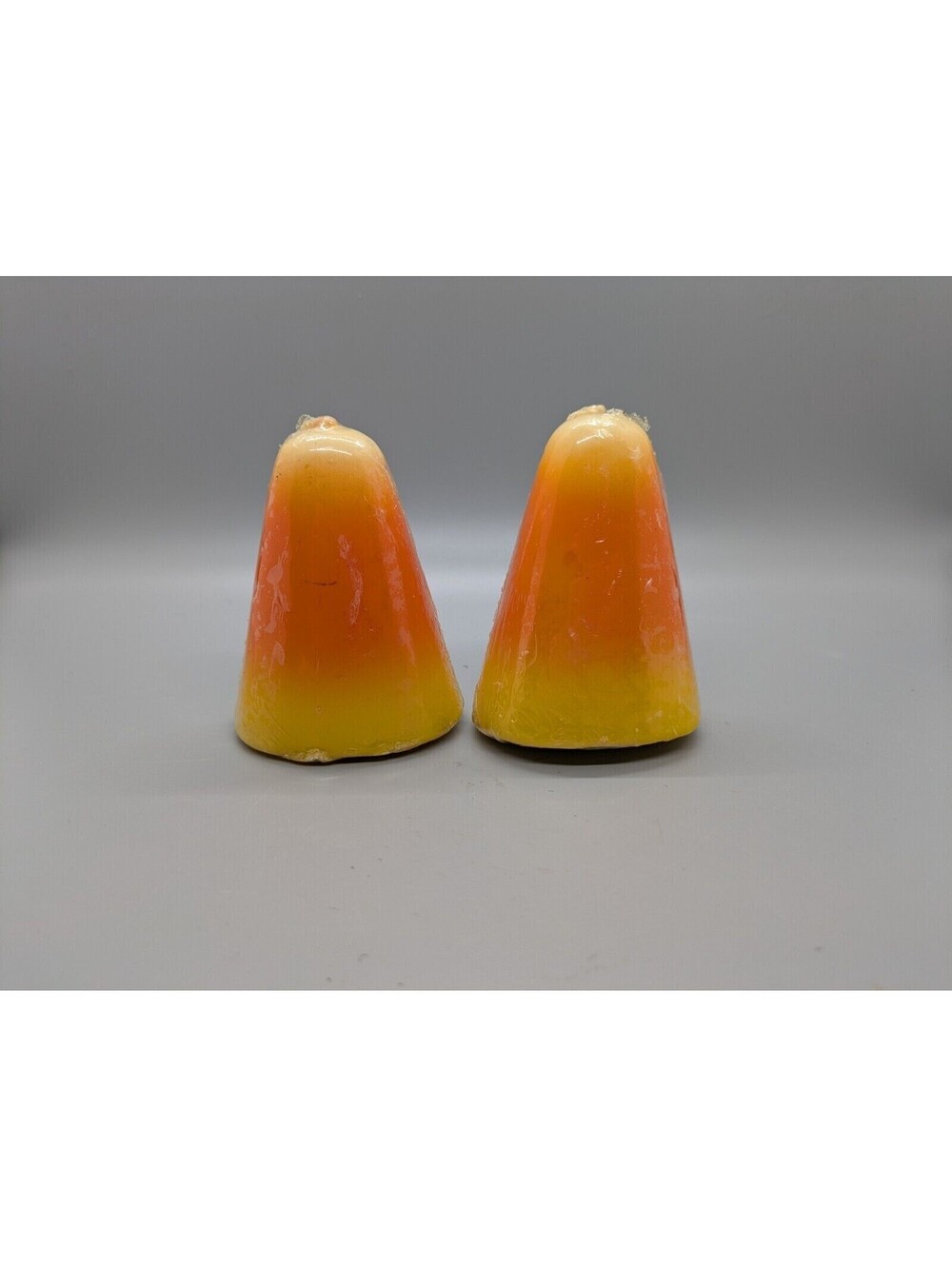 Candy Corn Decorative Candle Set Vintage 3" Halloween Decoration